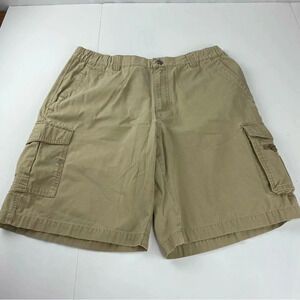 Columbia Mens Medium Khaki Tan Beige Cargo Shorts Pockets 100% Cotton